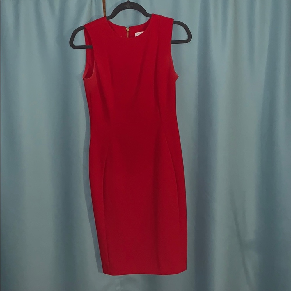 Calvin Klein size for red dress sleeveless